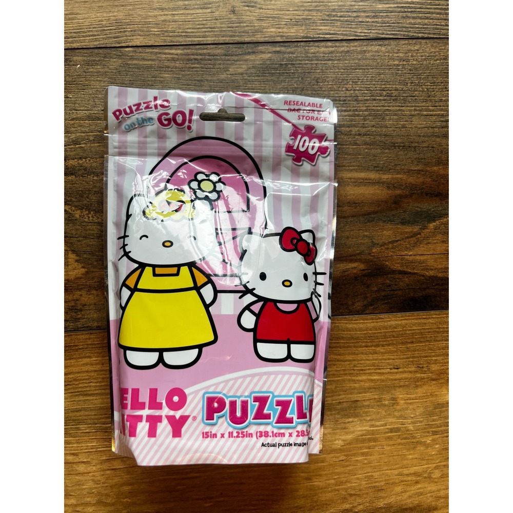 Hello Kitty Puzzle on the Go 100 Piece Jigsaw Sanrio Cardinal Games Travel Bag